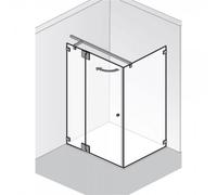 Puerta batiente sin marco HSK Kienle con hoja fija y hoja lateral K.23, hasta 1000x2000mm, tope con bisagra a la izquierda, K.23-L-90-50edelglas, Cabinas de ducha: Aspecto de acero inoxidable: ESG tra
