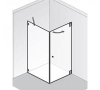Puerta batiente sin marco HSK Kienle con panel lateral K.20, hasta 1020x2000mm, tope con bisagra a la derecha, K.20-R-41-50edelglas, Cabinas de ducha: Aspecto cromado: ESG transparente con cristal pre