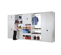 Puerta batiente sobresaliente eurokraft pro, gris luminoso RAL 7035