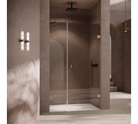 Puerta batiente SolvaPro, sin marco, con panel lateral, 4 esquinas, montaje a la derecha, anchura 700-1200mm, alto 1200-2000mm, a medida, 7R308055F375, Cabinas de ducha: Perfil color negro cromado Vid