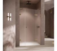 Puerta batiente SolvaPro, sin marco, con panel lateral y segmento fijo, 4 esquinas, montaje a la derecha, anchura 1501-3300mm, alto 1200-2000mm, a medida, 7R158255H375, Cabinas de ducha: Perfil color