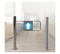 Puerta batiente unidireccional de acero inoxidable, puerta de acceso manual resistente for uso comercial/residencial, 60 cm, acabado plateado.(Silver-l,W 70cm)