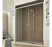 PUERTA CABINA DE DUCHA NICHO CRISTAL IMPRESO 2 HOJAS CORREDERAS 120CM H185