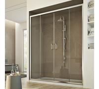 PUERTA CABINA DE DUCHA NICHO CRISTAL TRANSPARENTE 2 HOJAS CORREDERAS 180CM H185