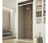 PUERTA CABINA DE DUCHA NICHO PARED PUERTA ABATIBLE BAÑO CRISTAL DE 67 A 101 CM