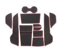 Puerta Central Alfombrillas para MG 4 MG4 EV Alfombrilla Antideslizante para Ranura Puerta Almohadilla para Portavasos Accesorios Interiores Posavasos Goma(Rosso)