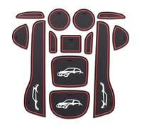 Puerta Central Alfombrillas para Nissan para Juke 2013 2014 2015 2016 Alfombrilla Antideslizante para Ranura Puerta Accesorios Interiores Posavasos Goma Adhesivo para Coche(Rosso)