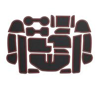 Puerta Central Alfombrillas para Nissan para Navara NP300 D23 2015-2021 Alfombrilla Antideslizante Ranura Puerta Posavasos Accesorios para Interior Coche(Rosso)