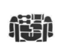 Puerta Central Alfombrillas para Nissan para Navara NP300 D23 2015-2021 Antideslizante Alfombrilla para Ranura Puerta Almohadilla con Surcos para Posavasos Goma Interior Coche(Bianco)