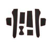 Puerta Central Alfombrillas para Seat para Cupra para Born 2022 2023 2024 Alfombrillas Antideslizantes para Puerta con Ranura para Posavasos Cojín para Interior Coche(Rosso)