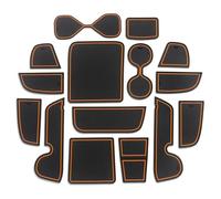 Puerta Central Alfombrillas para Vezel HR-V 2021 2022 HRV Alfombrilla Antideslizante para Puerta Accesorios Interiores Posavasos Ranura Tapete para Taza(RHD-Orange)