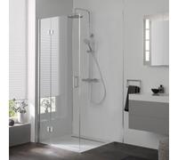 Puerta con bisagras HSK Aperto en la parte auxiliar del panel lateral, con bisagras, galce a la izquierda, medidas: 90,0 cm x 200,0 cm, 2800090-L-41-120, Cabinas de ducha: Aspecto cromado: Vidrio real