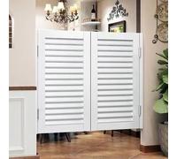 puerta con una sola lama, Puerta batiente Loered con bisagras de madera maciza for cocina cafetería(Style 5,W70xH90cm)