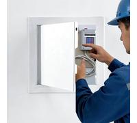 Puerta Contador Agua Panel de Acceso Resistente A La Oxidación Con Cerradura Magnética, Puerta de Acceso Cuadrada Enrasada, Tapa Metálica 1 mm Espesor Cableado(12x14in(300x350mm))