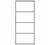 Puerta corredera 90 x 205 cm vidrio templado aluminio mate negro vidrio | Marco de aluminio y vidrio templado esmerilado, tope silencioso con amortiguador, para sala de estar y oficina
