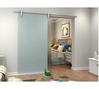 Puerta corredera con sistema de aplique CLEAVER - 205x93 cm - Cristal templado