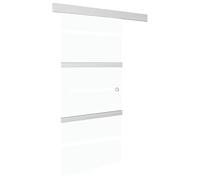 Puerta corredera con vidrio templado y aluminio 90 x 205 cm - tope suave para un cierre silencioso - ideal para salas de estar y oficinas modernas