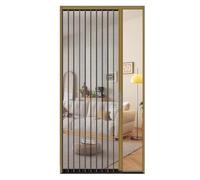 Puerta corredera de acordeón con malla y cerradura, puerta plegable ventilada sin taladro, puerta mosquitera retráctil para interior, cocina, sala de estar, armario