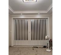 Puerta corredera de acordeón doble con vidrio acrílico esmerilado, puerta plegable para sala de estar, puertas retráctiles