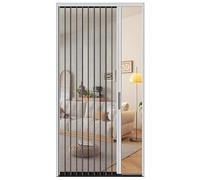 Puerta corredera de acordeón ventilada con malla y cerradura, puerta plegable de aleación de aluminio, sin taladro, pantalla retráctil para espacios interiores