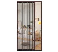 Puerta corredera de acordeón ventilada con malla y cerradura, puerta plegable de aleación de aluminio, sin taladro, pantalla retráctil para espacios interiores