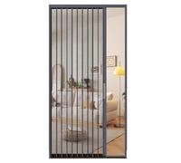 Puerta corredera de acordeón ventilada con malla y cerradura, puerta plegable de aleación de aluminio, sin taladro, pantalla retráctil para espacios interiores