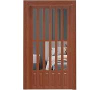 Puerta corredera de armario con paneles de vidrio transparente, incluye puertas de granero interior y herrajes, ideal para dormitorios y probadores comerciales