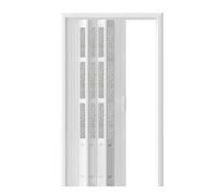Puerta corredera de rejilla acrílica esmerilada con kit de riel de aleación de aluminio, panel múltiple que ahorra espacio para armario, pasillo, patio