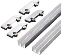 Puerta corredera en aleación de aluminio 20cm a 100cm, con doble riel vidrio, espesor 5, apta for mostradores centros comerciales, puertas acero(120cm)