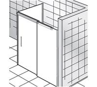 Puerta corredera HSK K2P de 2 hojas con panel lateral, medidas: 160,0 x 90,0 x 200,0 cm, tope a la derecha, panel lateral a la izquierda, 2140160-R-41-50edelglas, Cabinas de ducha: Aspecto cromado: ES
