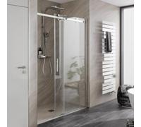 Puerta corredera HSK Premium Softcube de 2 hojas en nicho, medidas: 120,0 x 200,0 cm, elemento fijo en el lado derecho, 6822120-R-41-120, Cabinas de ducha: Aspecto cromado: Vidrio real TwinSeal