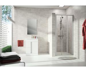 Puerta corredera HÜPPE Alpha 2, 3 partes, todos los segmentos móviles, 1000x2000mm, totalmente enmarcada, A24307087264, Cabinas de ducha: Color del perfil plata mate Vidrio artístico Pacific S transpa