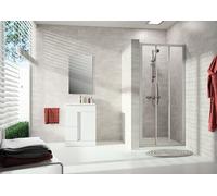 Puerta corredera HÜPPE Alpha 2, 3 partes, todos los segmentos móviles, 800x1900mm, totalmente enmarcada, A24301087322, Cabinas de ducha: Color de perfil plata mate ESG clear con ANTI-PLAQUE