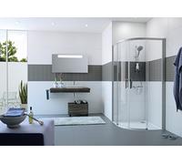Puerta corredera HÜPPE Classics 2 EasyEntry cuarto de círculo, anchura:100 cm, alto:200cm, radio:55cm, fijación izquierda y derecha, C25508123375, Cabinas de ducha: Color de perfil Black Edition Crist