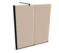 Puerta corredera HÜPPE Xtensa pure, una sola pieza, con segmento fijo, a medida, An 700-1400mm, Al 1200-1500mm, fijación a la izquierda, XT0680123378, Cabinas de ducha: Color del perfil Negro Edición 