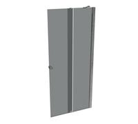 Puerta corredera HÜPPE Xtensa pure Walk-In de una sola pieza, con segmento fijo, anchura:90cm, tope derecho, barra de estabilización, XT0220069301, Cabinas de ducha: Color del perfil plata alto brillo