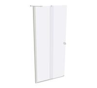 Puerta corredera HÜPPE Xtensa pure Walk-In de una sola pieza, con segmento fijo, anchura:90cm, tope izquierdo, barra de estabilización, XT0120182321, Cabinas de ducha: Color del perfil Edición en blan