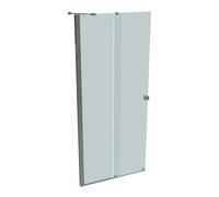 Puerta corredera HÜPPE Xtensa pure Walk-In de una sola pieza, con segmento fijo, anchura:90cm, tope izquierdo, barra de estabilización, XT0120069348, Cabinas de ducha: Perfil color plata alto brillo V
