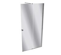 Puerta corredera HÜPPE Xtensa pure Walk-In una sola pieza, con segmento fijo, anchura:100cm, tope derecho, travesaño, XT0201069381, Cabinas de ducha: Color de perfil plata cristal de alto brillo ESG c