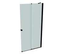 Puerta corredera HÜPPE Xtensa pure Walk-In una sola pieza, con segmento fijo, anchura:100cm, tope derecho, barra de estabilización, XT0221123347, Cabinas de ducha: Color del perfil Negro Edición Crist
