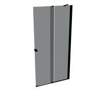 Puerta corredera HÜPPE Xtensa pure Walk-In una sola pieza, con segmento fijo, anchura:100cm, tope derecho, barra de estabilización, XT0221123301, Cabinas de ducha: Color del perfil Negro Edición Crist
