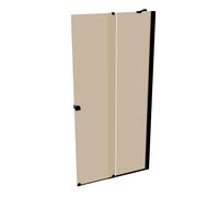 Puerta corredera HÜPPE Xtensa pure Walk-In una sola pieza, con segmento fijo, anchura:100cm, tope derecho, barra de estabilización, XT0221123341, Cabinas de ducha: Color del perfil Negro Edición Crist