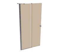 Puerta corredera HÜPPE Xtensa pure Walk-In una sola pieza, con segmento fijo, anchura:100cm, tope izquierdo, barra de estabilización, XT0121069341, Cabinas de ducha: Color del perfil plata alto brillo