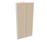 Puerta corredera HÜPPE Xtensa pure Walk-In una sola pieza, con segmento fijo, anchura:100cm, tope izquierdo, travesaño, XT0101182378, Cabinas de ducha: Color del perfil White Edition Vidrio ESG Bronce