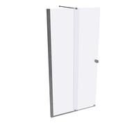 Puerta corredera HÜPPE Xtensa pure Walk-In una sola pieza, con segmento fijo, anchura:100cm, tope izquierdo, travesaño, XT0101069322, Cabinas de ducha: Color de perfil plata alto brillo ESG clear con 