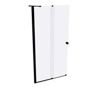 Puerta corredera HÜPPE Xtensa pure Walk-In una sola pieza, con segmento fijo, anchura:100cm, tope izquierdo, barra de estabilización, XT0121123321, Cabinas de ducha: Color de perfil Vidrio Black Editi