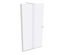 Puerta corredera HÜPPE Xtensa pure Walk-In una sola pieza, con segmento fijo, anchura:100cm, tope izquierdo, travesaño, XT0101182321, Cabinas de ducha: Color del perfil Edición en blanco Cristal ESG t