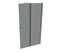 Puerta corredera HÜPPE Xtensa pure Walk-In una sola pieza, con segmento fijo, anchura:110cm, tope derecho, travesaño, XT0202069301, Cabinas de ducha: Color del perfil plata alto brillo Vidrio ESG gris