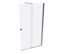Puerta corredera HÜPPE Xtensa pure Walk-In una sola pieza, con segmento fijo, ancho:110cm, tope derecho, travesaño, XT0202069322, Cabinas de ducha: Color de perfil plata alto brillo ESG clear con ANTI