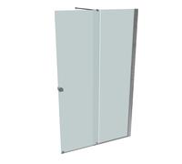 Puerta corredera HÜPPE Xtensa pure Walk-In una sola pieza, con segmento fijo, anchura:120cm, tope derecho, travesaño, XT0203069347, Cabinas de ducha: Perfil color plata alto brillo Cristal ESG Arena P